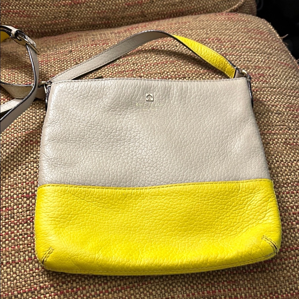 Kate Spade Yellow and Cream  Crossbody Bag